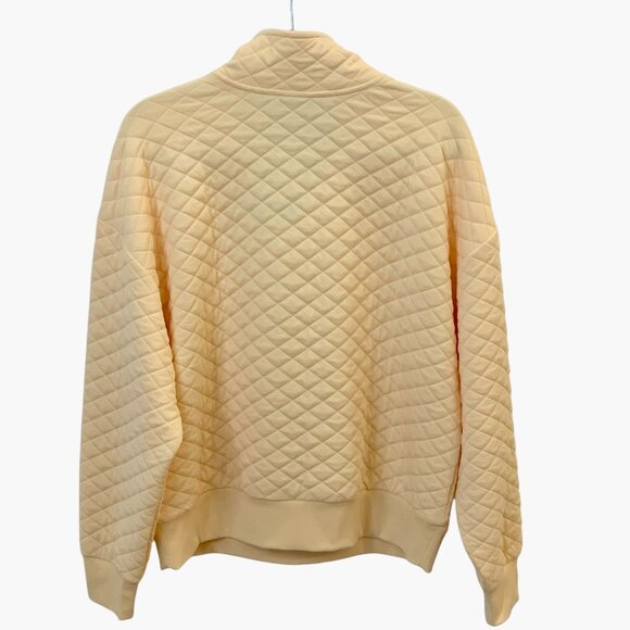 Women’s Quilted ½ Zip Pullover Stitched Athleisure Sweater - DSG -Yellow-L- NWT - Picture 4 of 12